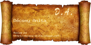 Décsey Anita névjegykártya
