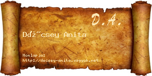 Décsey Anita névjegykártya